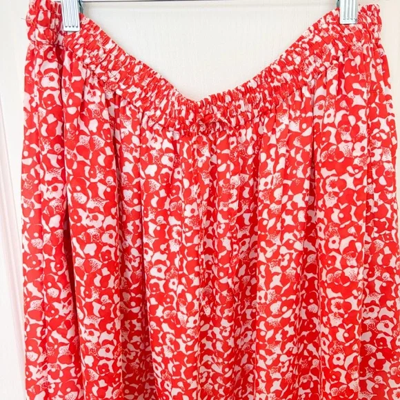 Ganni Red Floral Midi Skirt - Picture 3 of 4